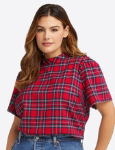 Load image into Gallery viewer, Bow Back Top in Angie Plaid