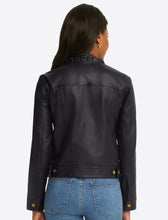 Load image into Gallery viewer, Ruffle Neck Leather Jacket
