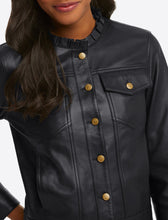 Load image into Gallery viewer, Ruffle Neck Leather Jacket
