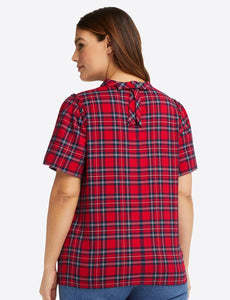 Bow Back Top in Angie Plaid