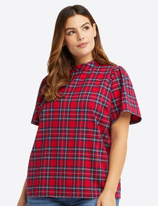 Bow Back Top in Angie Plaid